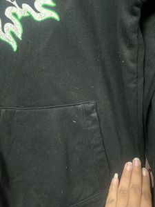 Classic Black Men Hoodie L Size