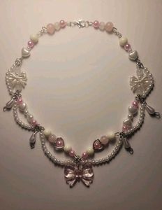 Pink Bow Pearlcore Necklace