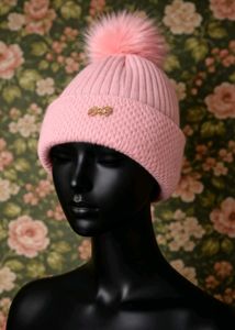 Pink Pom Beanie Cap