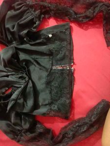 Chic Black Lace Trim Top