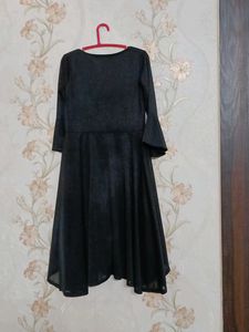 Sparkly Black Fit &amp; Flare Dress