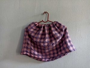 Pink &amp; Purple Gingham Mini Skirt