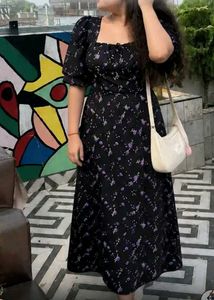 Chic Floral A-Line Midi Dress