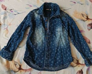 Blue Denim Print Shirt
