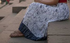 Floral Print Tiered Long Skirt