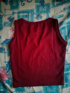 Ribbed Maroon Crop Top