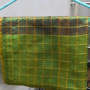 Green Checkered Saree