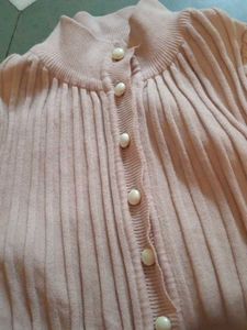 Ribbed Knit Button-Up Top