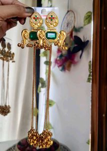 Green Stone kashmiri Earrings