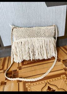 Boho Macrame Fringe Crossbody Bag