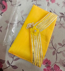 Yellow Floral Ethnic Clutch