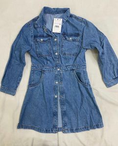 Chic Denim Button-Up Midi Dress