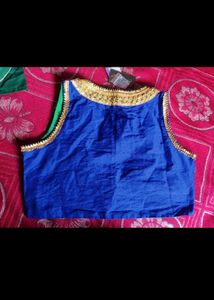 Royal Blue &amp; Emerald Green Designer Blouse