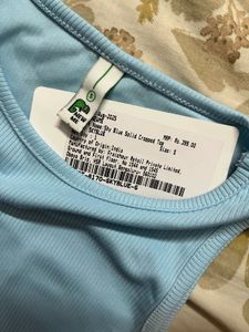 Sky blue Solid crop top