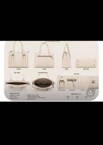 Stylish Cream PU Leather Handbag