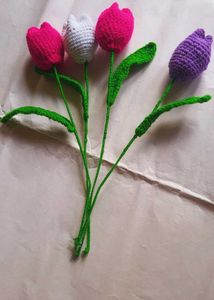 🌷crochet Tulip Flower Bunch