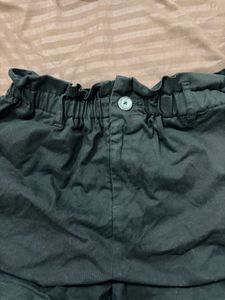 Black High-Waisted Paperbag Shorts