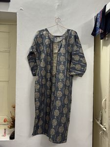 Elegant Blue &amp; Beige Printed Kurta