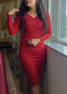 Elegant Red Bodycon Dress