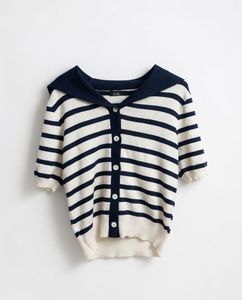 Striped Button-Up Cardigan