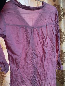 Pink Button-Down Long Sleeve Top