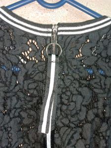 See-through Fashion Lace T-Shirt Black 🖤