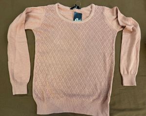 Women's Pink Diamond Knit Sweater