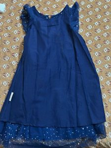 Sparkly Star Navy Dress in Net fabric