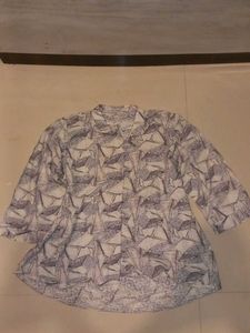 Unique Abstract Print Button-Up Shirt