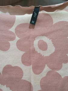 Pink Floral Print Casual Top