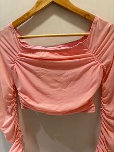 Cute Pink Mesh Top