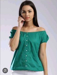 Green Button-Down Blouse
