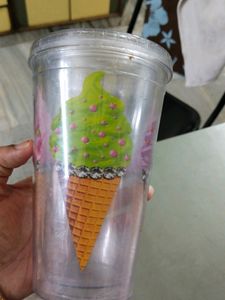 Big Glass With Straw Hole.
