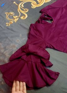 purple Ruffle Sleeve Top