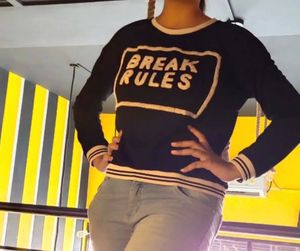 Black "Break Rules" Graphic Sweatshirt