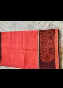 new unused Beautiful Red  Saree with blouse pc