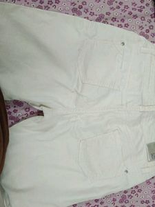 Cream Colored Pants with Side Stripe