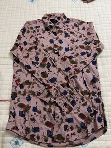 Men's Abstract Print Button-Down Shirt