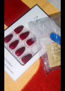 reusable Press-On Nails Burgundy