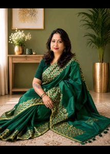Shyamolika pure katan silk with embroidery saree