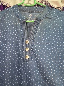 Cute Polka Dot Denim kurta