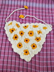 Sunflower crochet bandana 😄