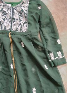 Embroidered Green Kurta