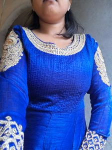 Royal Blue Anarkali Kurta Set