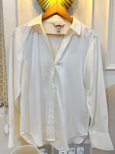 classic white Satin shirt