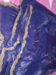 Elegant Purple Saree with Gold Border