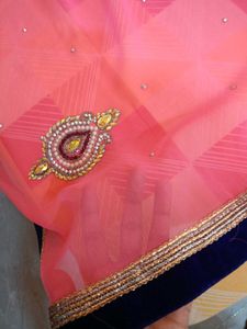 Beautiful Pink Embroidered Saree