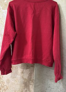Round Neck Red 'Joyous' Sweatshirt