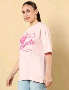Cute Pink typoGraphic long T-Shirt