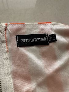 Orange and White Striped Strapless Top